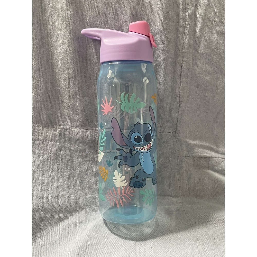 NEW Walt Disney Stitch Blue Water Bottle by Zak! Designs Snap Lid w/ Loop 20 Oz